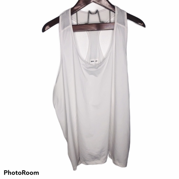 ASOS Curve Tops - ASOS Curve White Racerback Tank Top Workout 22